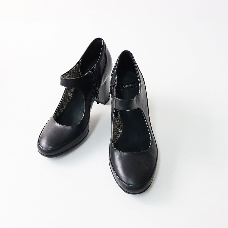 美品 カンペール CAMPER レザー ストラップ ヒール パンプス 35