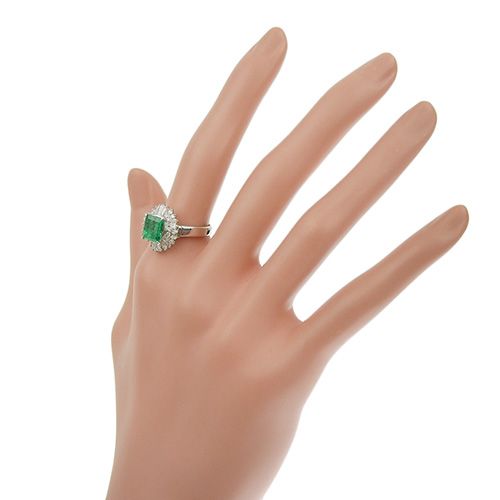 E1.69/D0.55 エメラルド ダイヤモンド リング Pt900プラチナ 指輪  