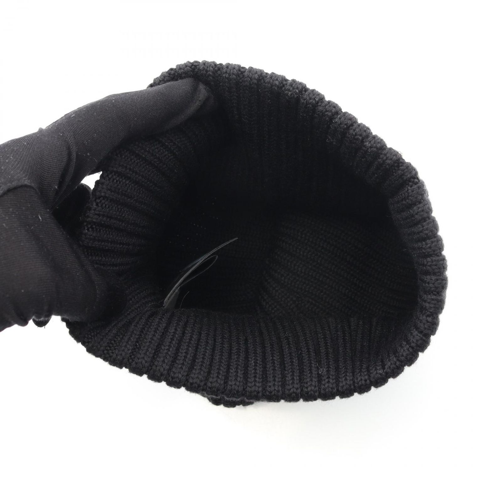 PRADA プラダ ニット帽 黒 プラダ(PRADA)プラダ Re-Nylon トリム ニットキャップ 帽子