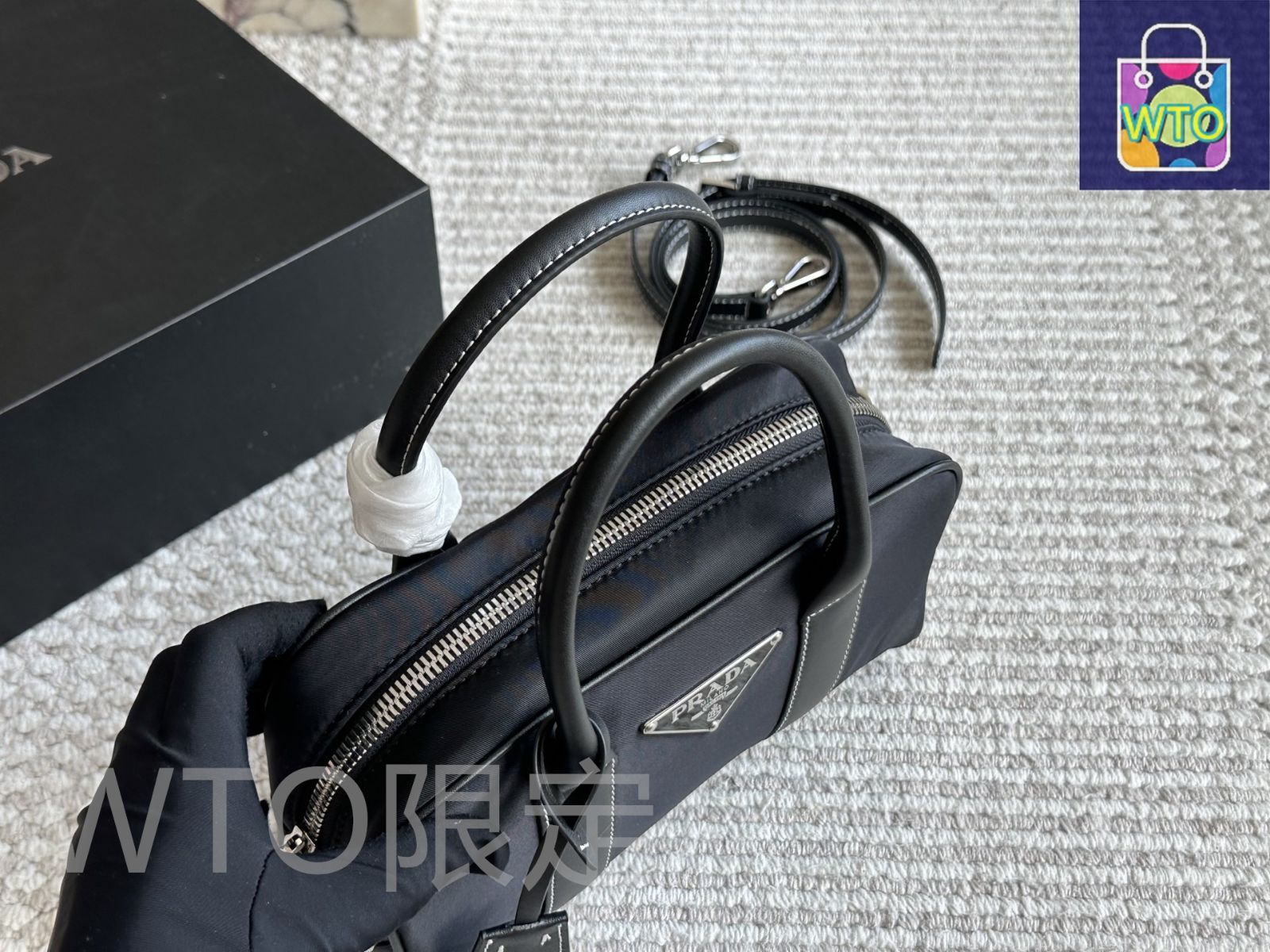 PRADA ブラックナイロン ボストンバッグ 今日特価】Prada プラダ ボストンバッグ シリーズ 柔らかい