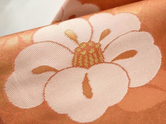 平和屋着物○桝屋高尾 九寸名古屋帯 椿 金糸 正絹 逸品 CAAU9205hy