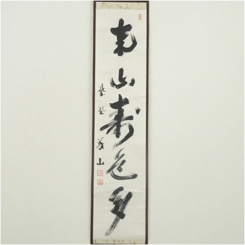 大徳寺 上田義山筆 南山寿色多 一行書 肉筆紙本掛軸 共箱 掛け軸 床の間 書 おしゃれ 絵画 表具 芸術 茶道 年中掛け インテリア 茶掛 掛物 和室 1月 冬