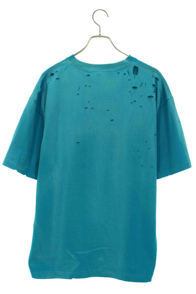 サンクアンズ SKZU22AW0TS0301 フェード・ダメージ加工プリントTシャツ  