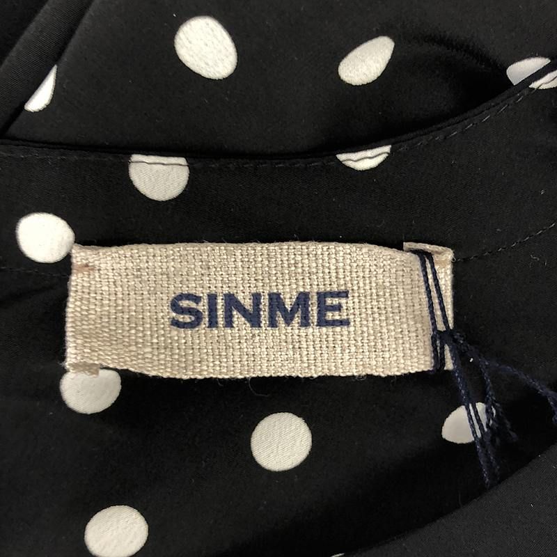 【美品】  SINME / シンメ | ドットプリント プルオーバーブラウス | F | ブラック | レディース 美品】 SINME / シンメ | ドットプリント プルオーバーブラウス