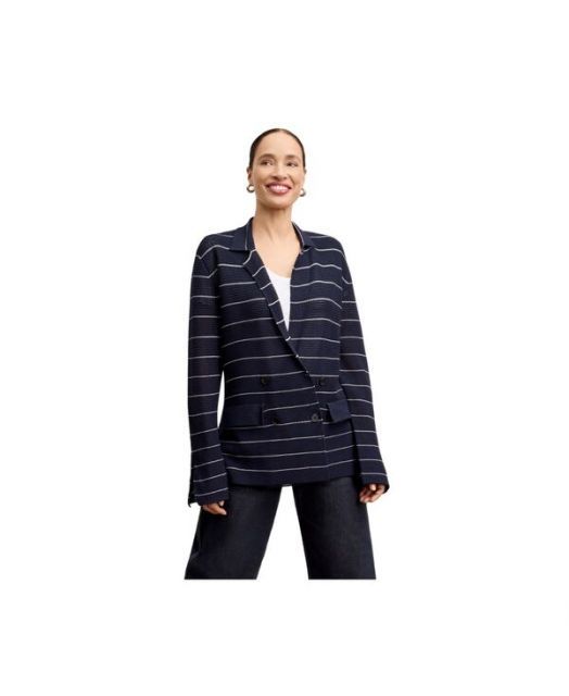 【送料無料】 エムエメウラフール レディース ジャケット・ブルゾン アウター Women's Cody Boyfriend Jardigan - Dot Jardigan Knit Dark navy ivory