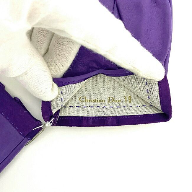クリスチャン ディオール 手袋 パープル 未使用 美品 ラムレザー