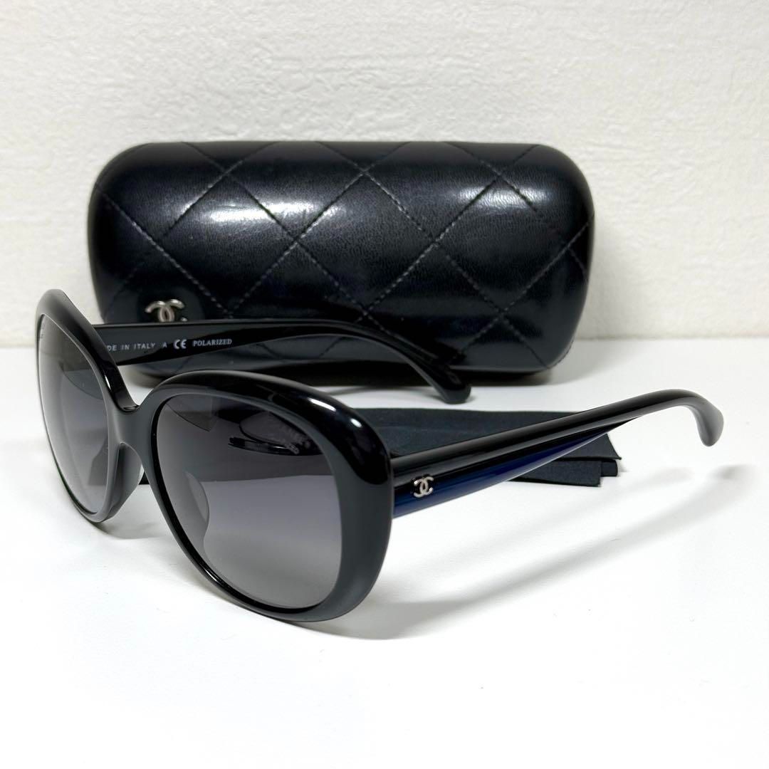 CHANEL サングラス 5312-A ブラック ブルー ココマーク シャネル 5312-A c.1503|S8 57□18 135 3P