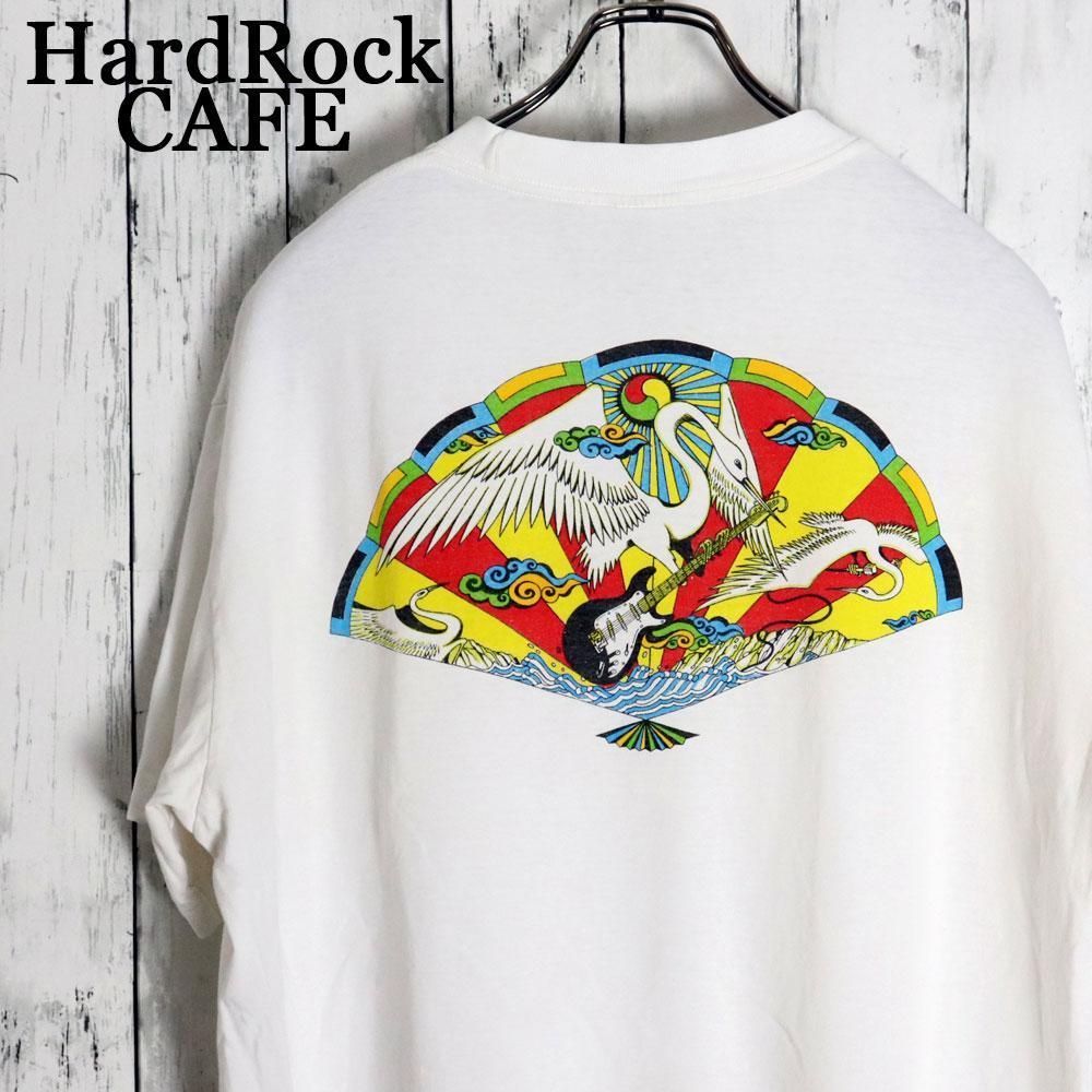 レア！90s ハードロックカフェ SEOUL 背中派手　アジアンプリントTシャツ レア！90s ハードロックカフェ SEOUL 背中派手 アジアンプリント