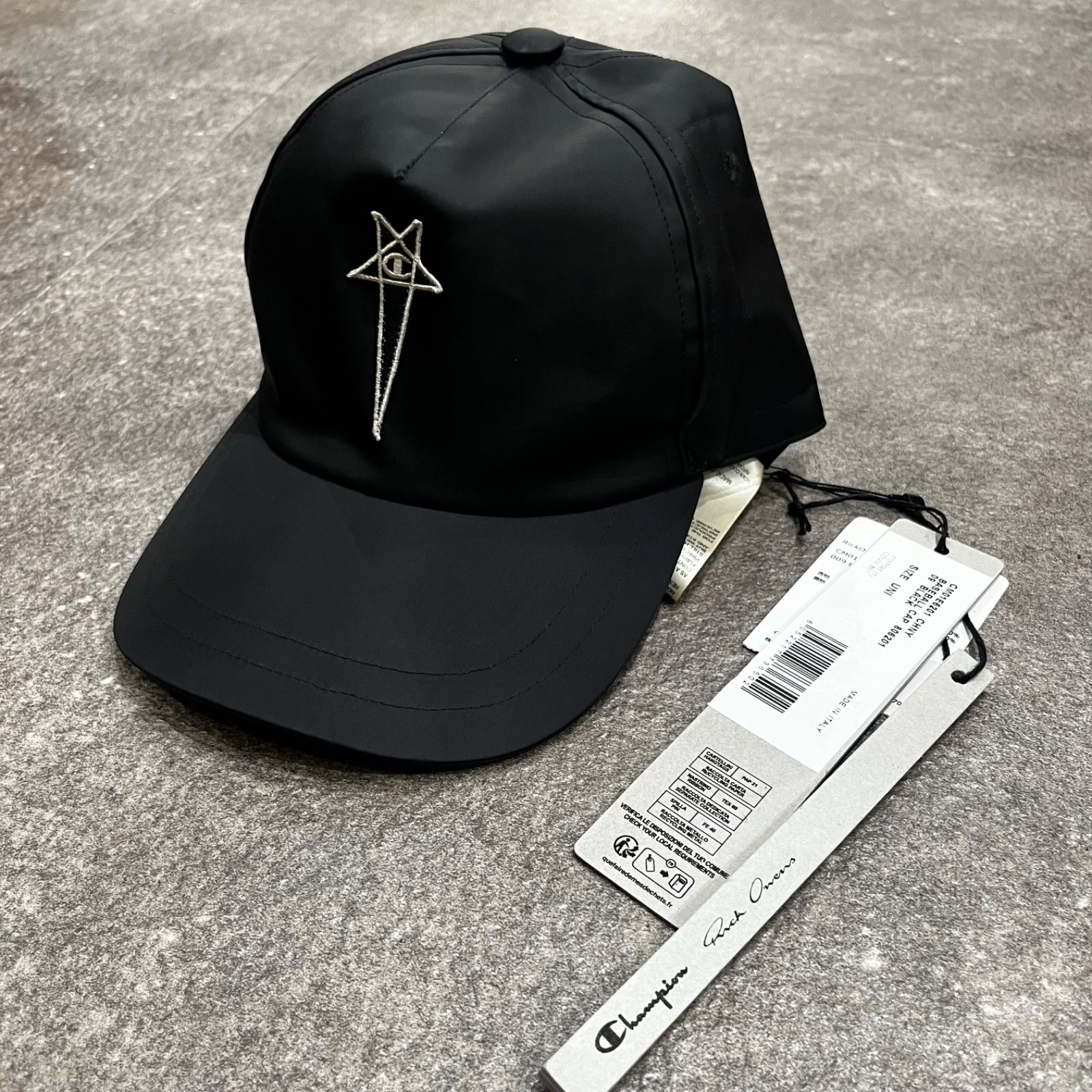 Rick Owens × Champion BASEBALL コラボ ナイロンキャップ CAP | BLK 帽子 リックオウエンス チャンピオン CM01E6201CHNY 93708A2