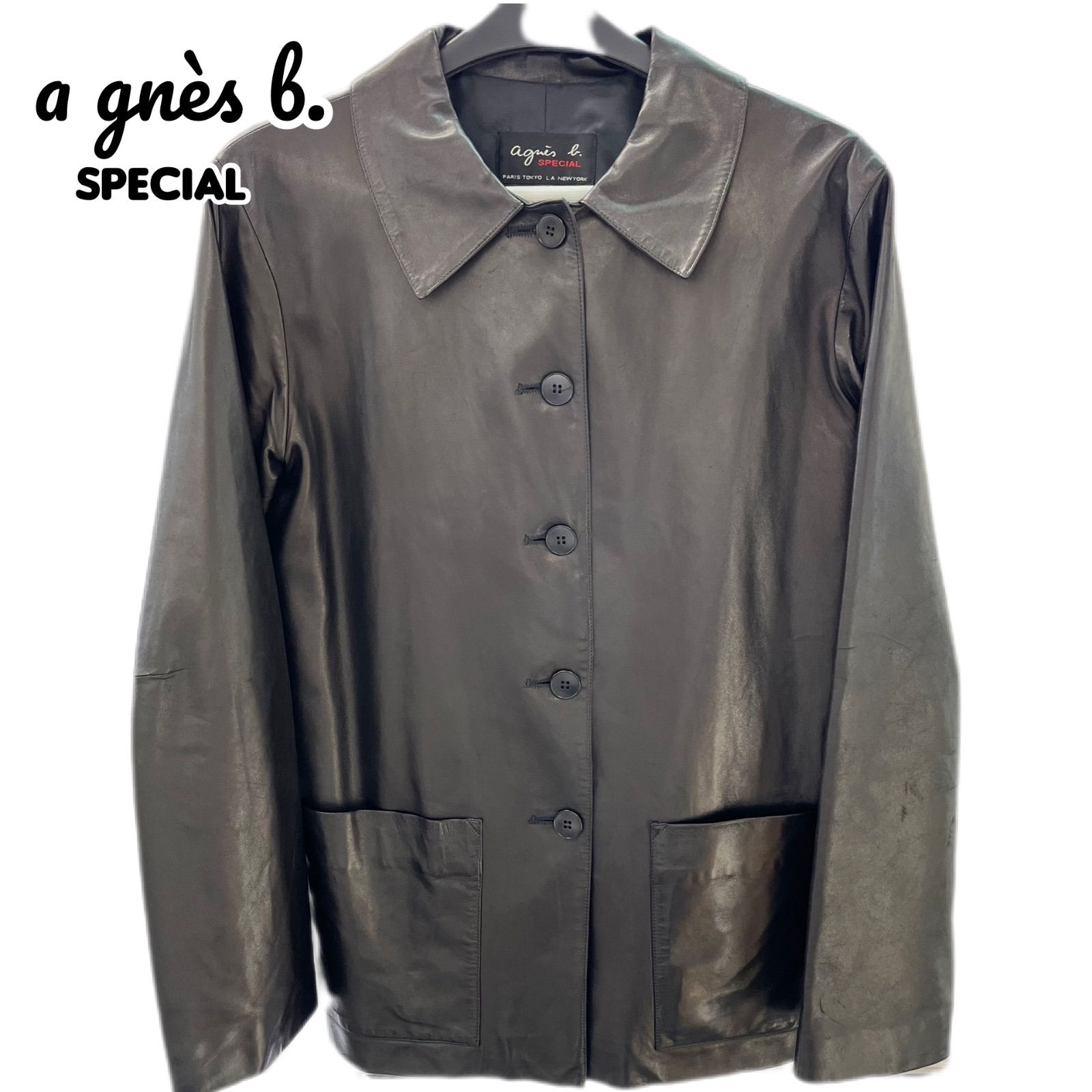 agnes' b special アニエスベー　最高級ラムレザージャケット agnes' b special アニエスベー最高級ラムレザージャケット