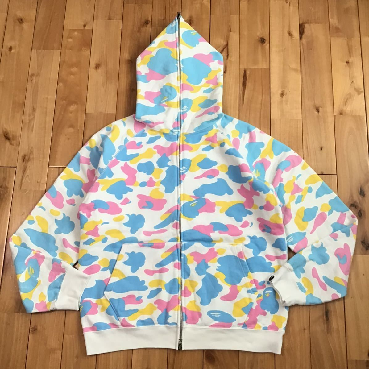 マルチカモ パーカー Mサイズ a bathing ape BAPE full zip hoodie 