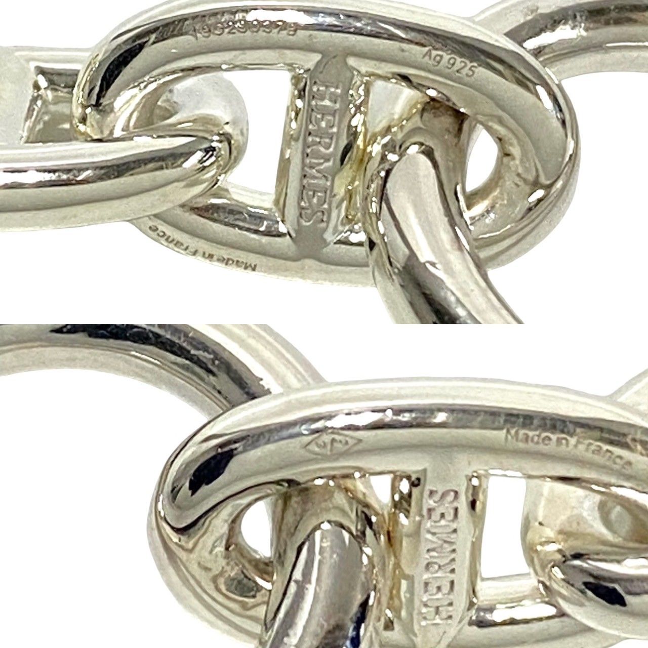 極 美品 HERMES エルメス シェーヌダンクル MM 17コマ シルバー925