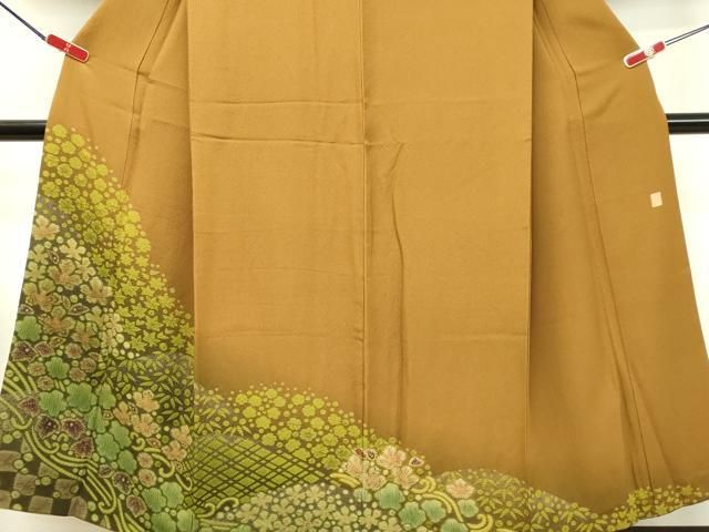 平和屋着物○十日町 名門 滝泰謹製 訪問着 絞り 辻が花 暈し染め 金彩  