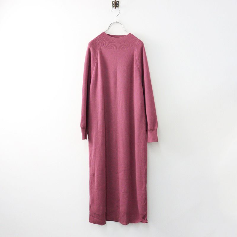 ウールハイネックワンピース　ANAYI 定価3.6万 アナイ ANAYI ウール ハイネックニットワンピース 38/ピンク