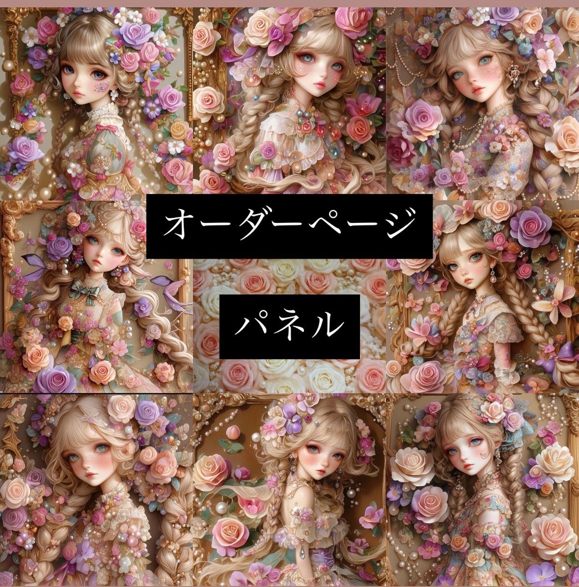 ハンドメイド　オーダーページ　パネル　トートバッグ　ポーチ　女の子 ハンドメイド オーダーページ パネル 女の子 トートバッグ ポーチ