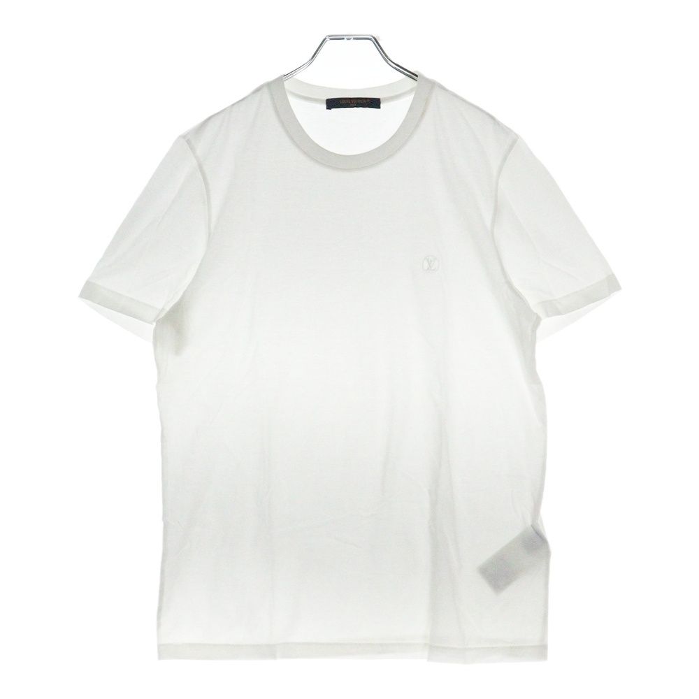 【Louis Vuitton】Tシャツ ロゴ クルーネック コットン 1ABJ8F Louis Vuitton《コットンクルーネックTシャツ》ピンク ロゴ 直営