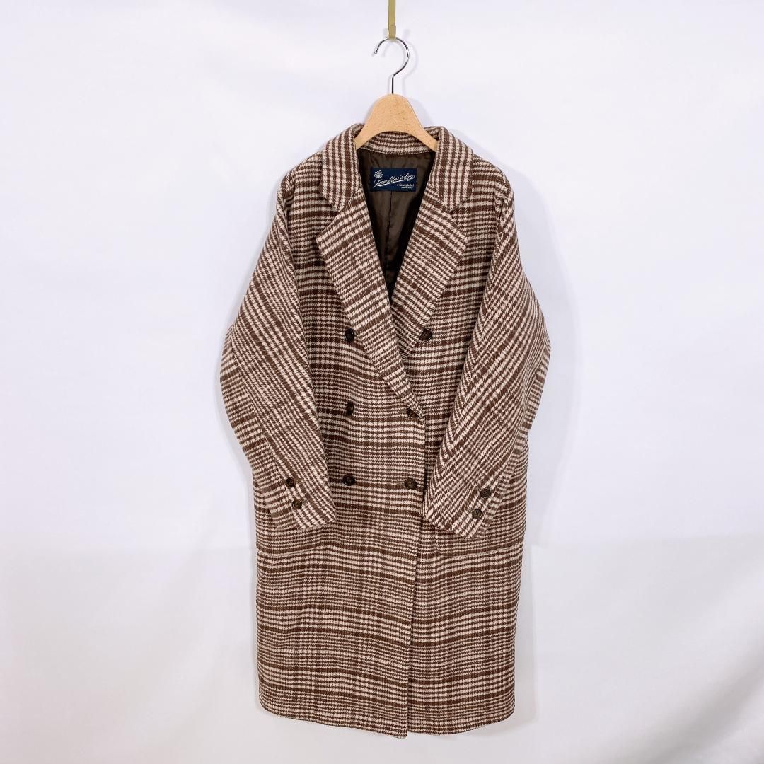 10246】 URBAN RESEARCH アーバンリサーチ アウター コート ロングコート フリーサイズ ジャケット ピーコート シンプル  チェック柄 美品