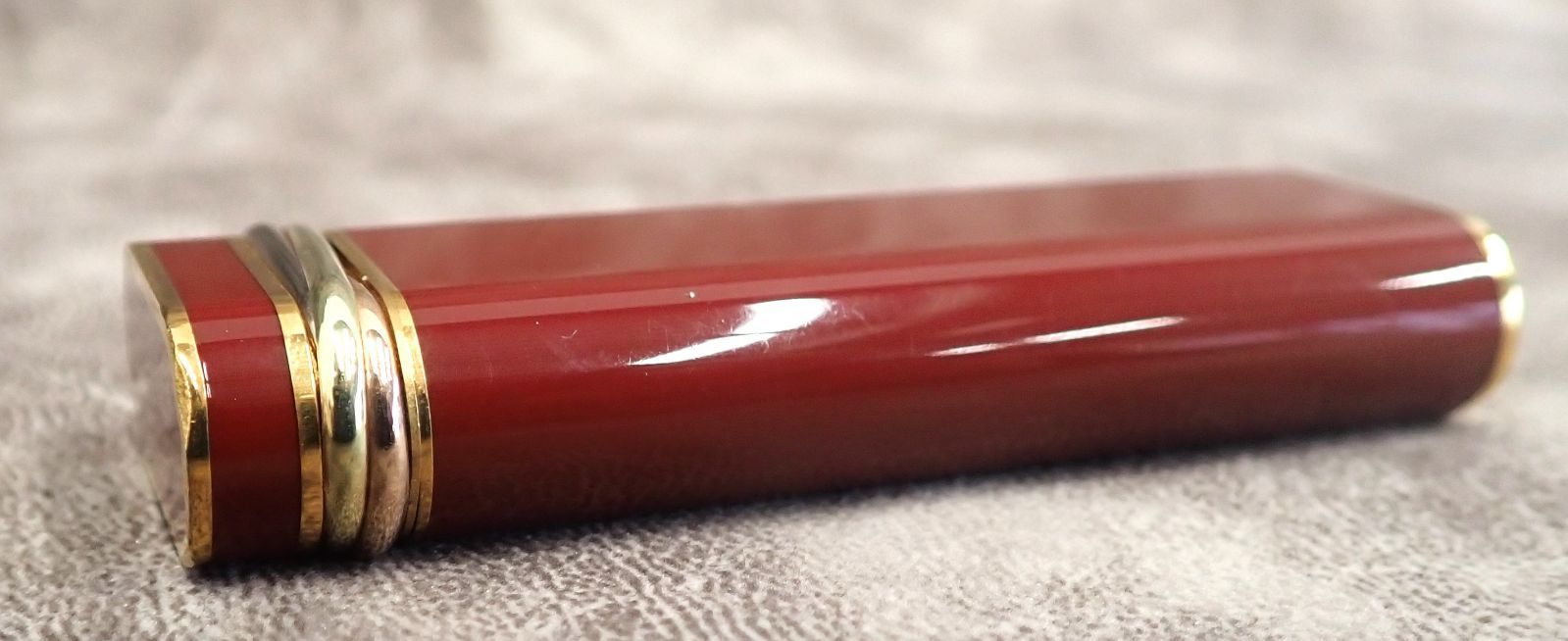 ✨ 【Cartier カルティエ ガスライター】ボルドー×トリニティ✨着火 