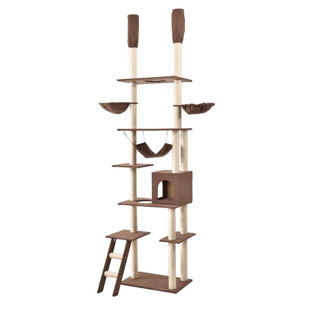 キャットタワー突っ張り省スペースキャットつっぱり全高235-258cm yew4