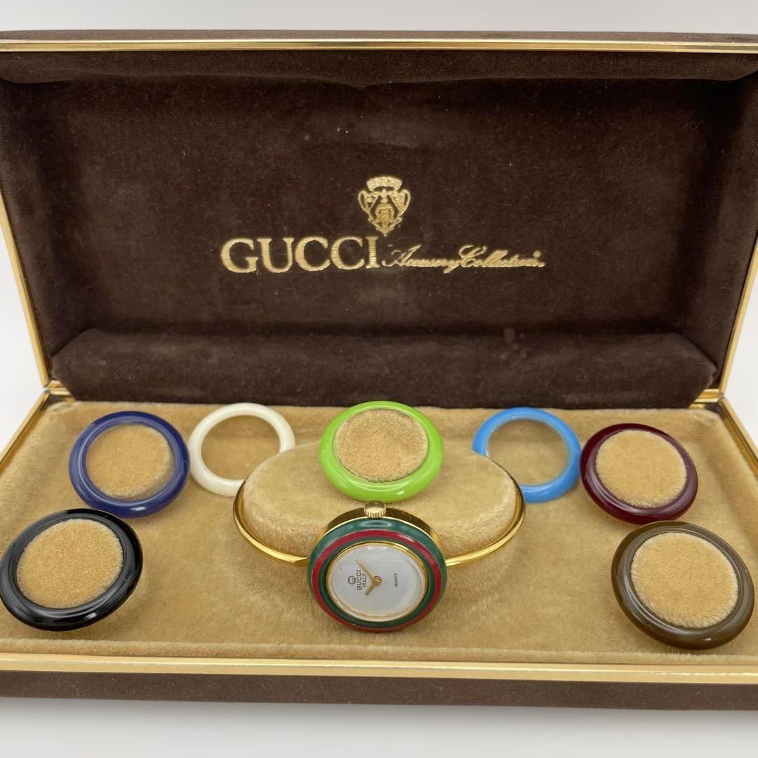 GUCCI チェンジベゼル 時計＆交換用ベゼル8個＆化粧箱 グッチ
