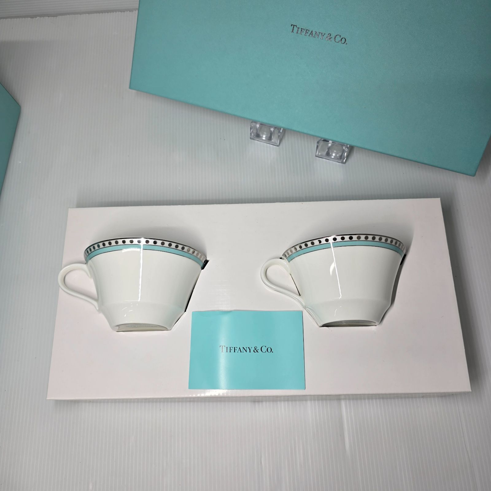 TIFFANY&Co. ティファニー プラチナブルーバンド ペア マグカップ A900