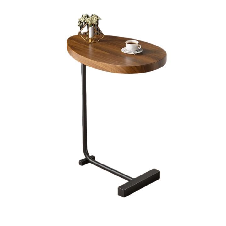 サイドテーブル おしゃれ 機能的 楕円プレート 平面 黒脚 高さ72cm  