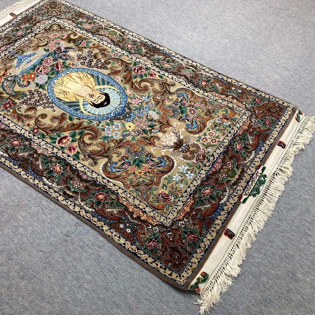 144万ノットイスファハンシェール工房シルクウールペルシャ絨毯167×109