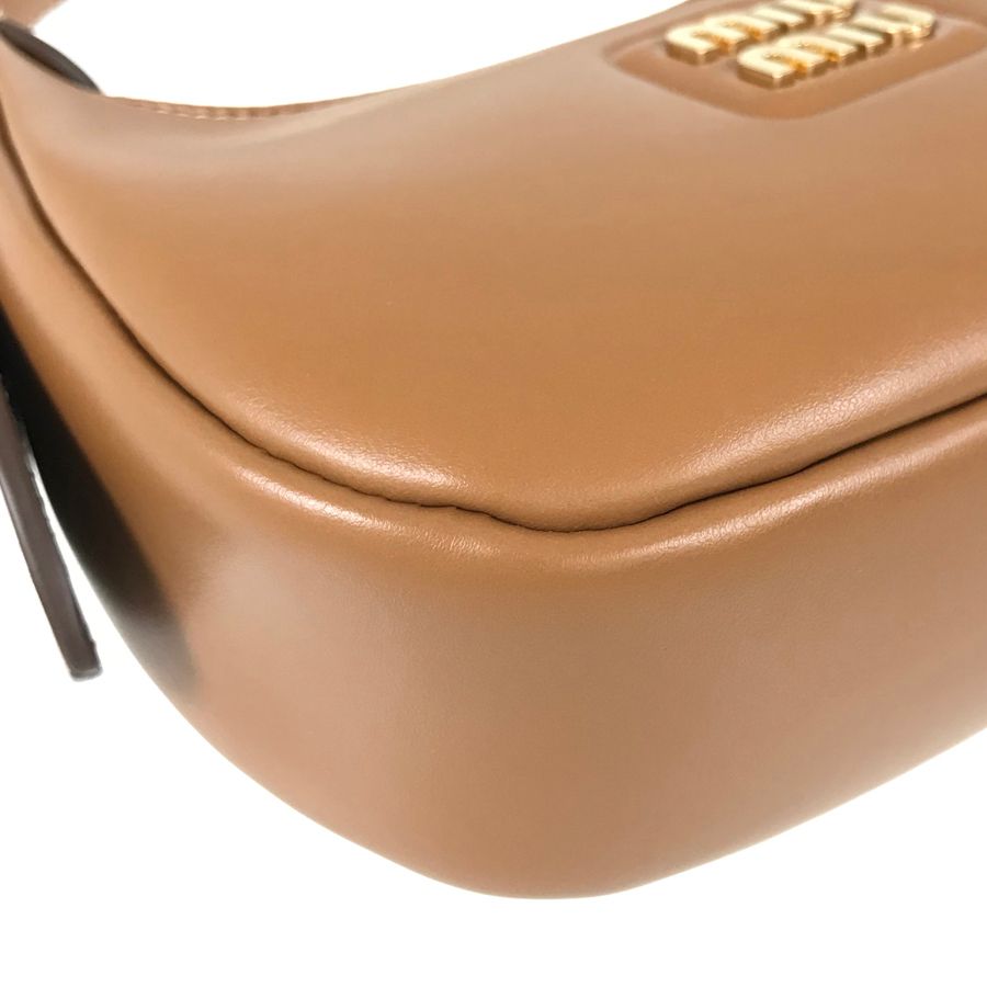 miumiu キャメル　ハンドバッグ MIU MIU ハンドバッグ 5BP085 キャメル ゴールド カーフレザー