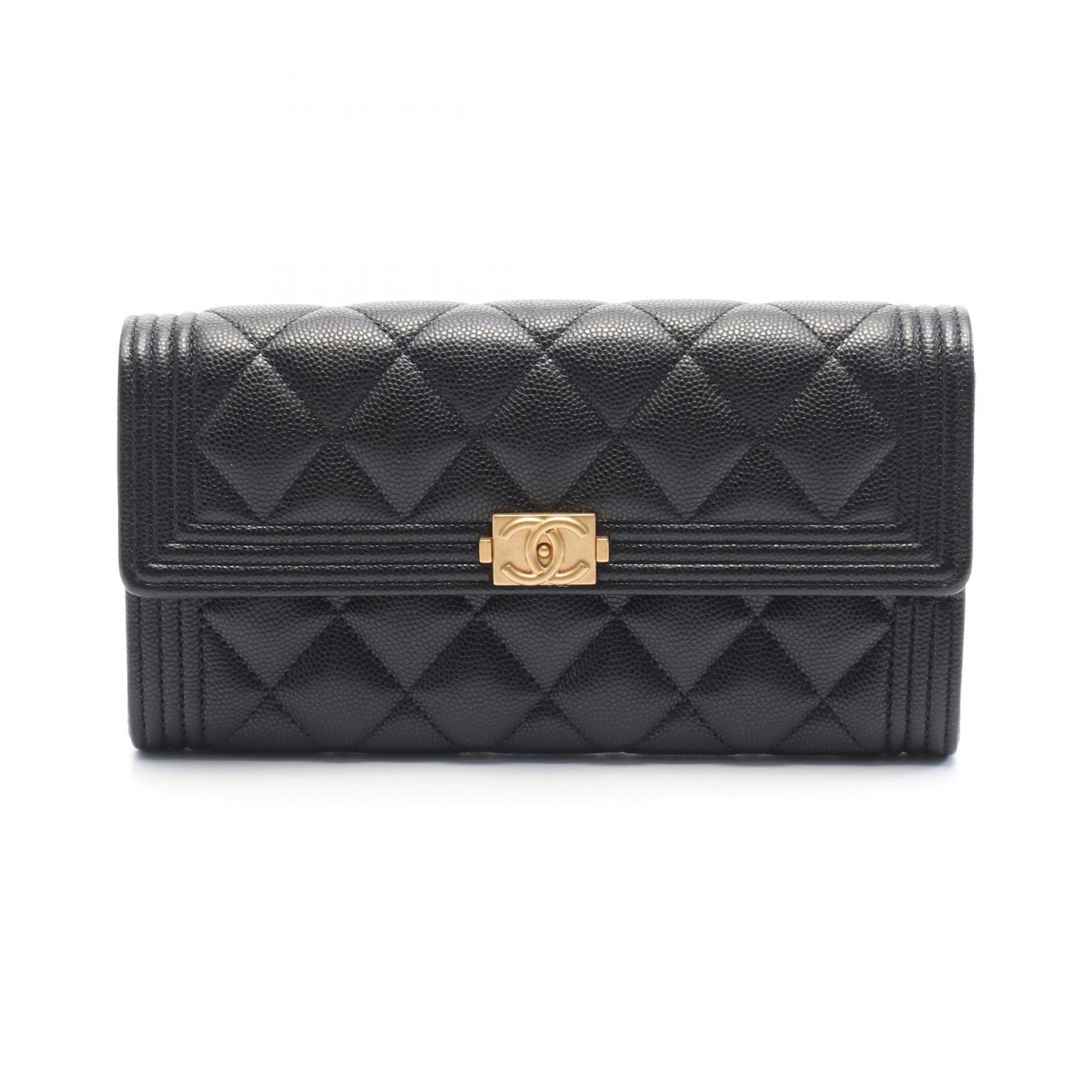 シャネル CHANEL 二つ折り長財布 ボーイシャネル A80286 ブラック 