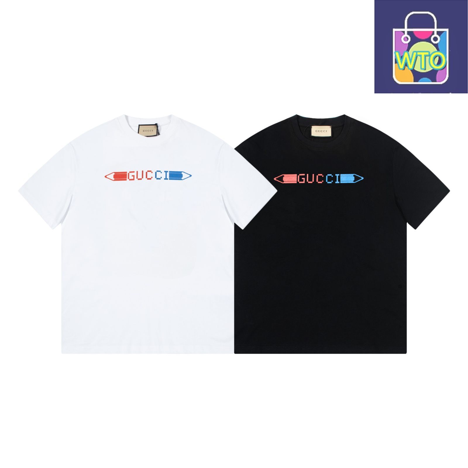 本日限定特価】Gucci ペンシルカラーブロックプリント クルー