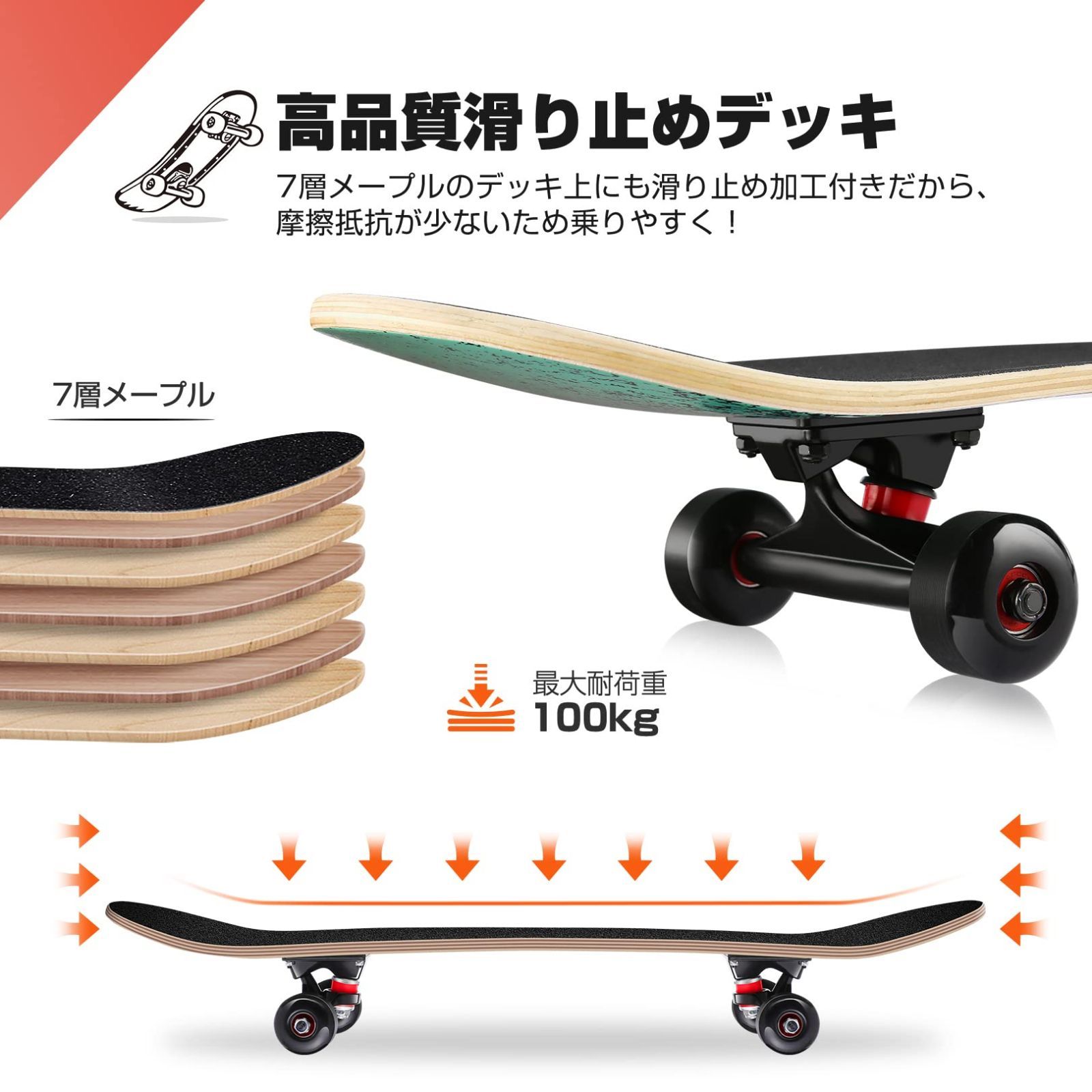 ベアリング スケボー スケートボード Skateboard Wheels with ABEC