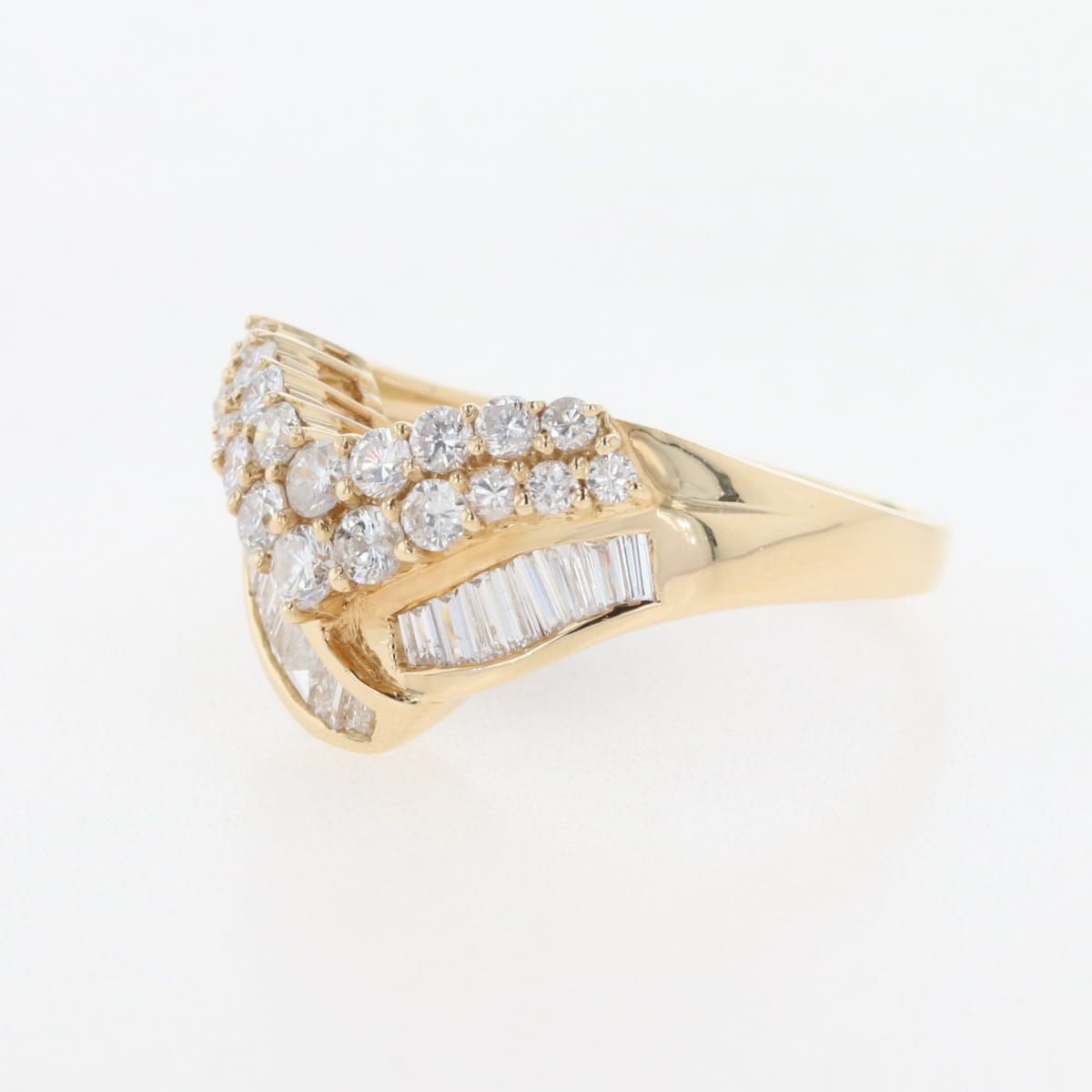 メレダイヤ デザインリング 14号 K18 【中古】 メレダイヤ デザイン  