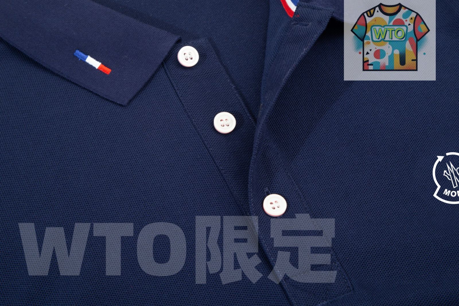 MONCLER ネイビー ポロシャツ　Mサイズ MONCLER モンクレール POLO MONICA CORTA ワッペン ライン