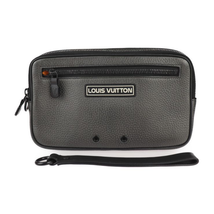 美品 ルイ ヴィトン アルファクラッチ セカンドバッグ M52771 レザー メタリックグレー リストレット クラッ【本物保証】 LOUIS VUITTON ルイ ヴィトン アルファクラッチ セカンドバッグ M52771