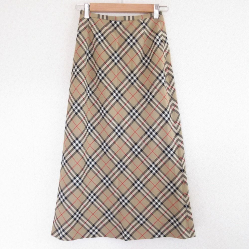 美品 BURBERRYS バーバリーズ ノバチェック柄 ウール ロングスカート 5  