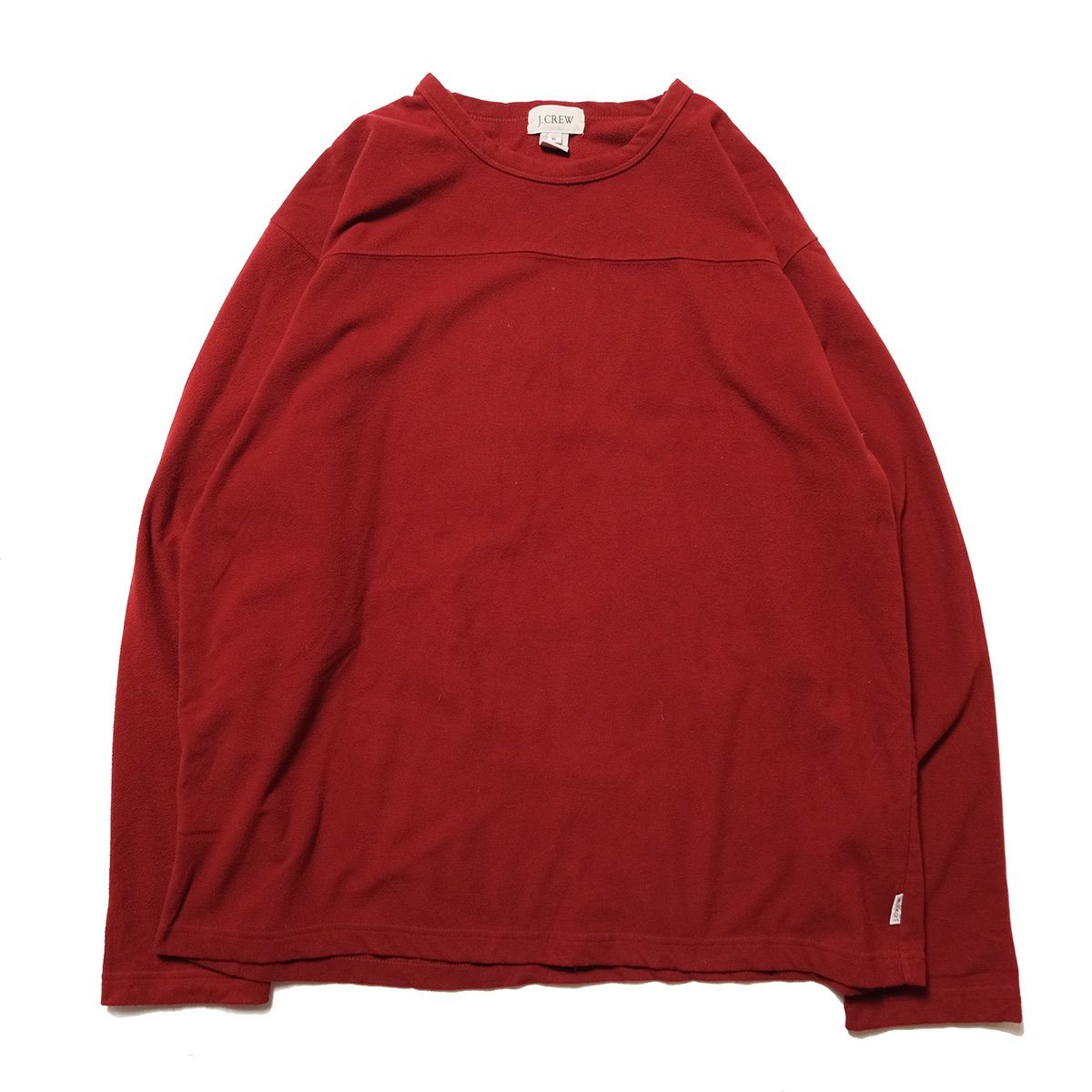 90's 00's Jクルー クルーネック フリース トップ (XL) エンジ系 無地 ライトウェイト フットボール 90年代  J.CREW USED アメリカ古着 ビンテージ ヴィンテージ