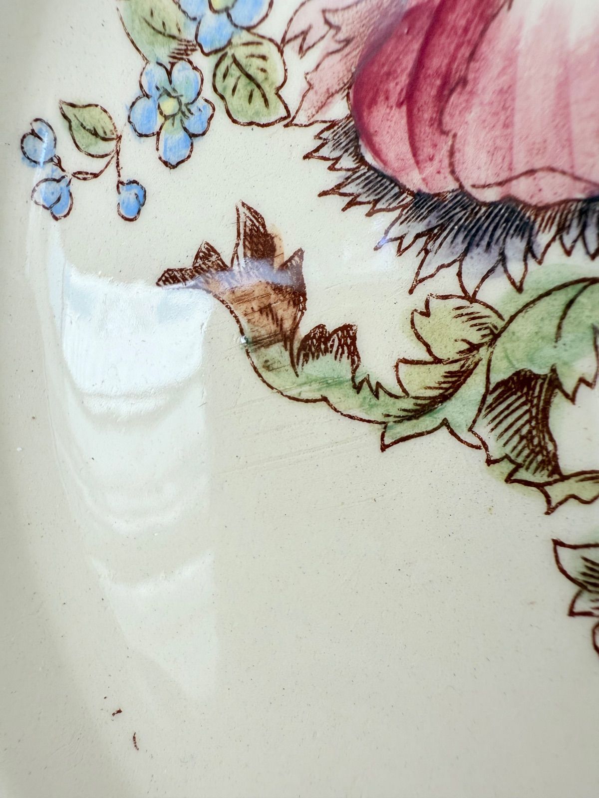 ②ﾃﾞｻﾞｰﾄ Longchamp terre de fer フラワーアンティークプレート