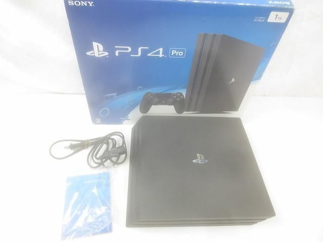 品 ゲーム プレイステーション4 PS4本体 Pro CUH-7000B ジェット ブラック 動作品 箱 電源ケーブル付き