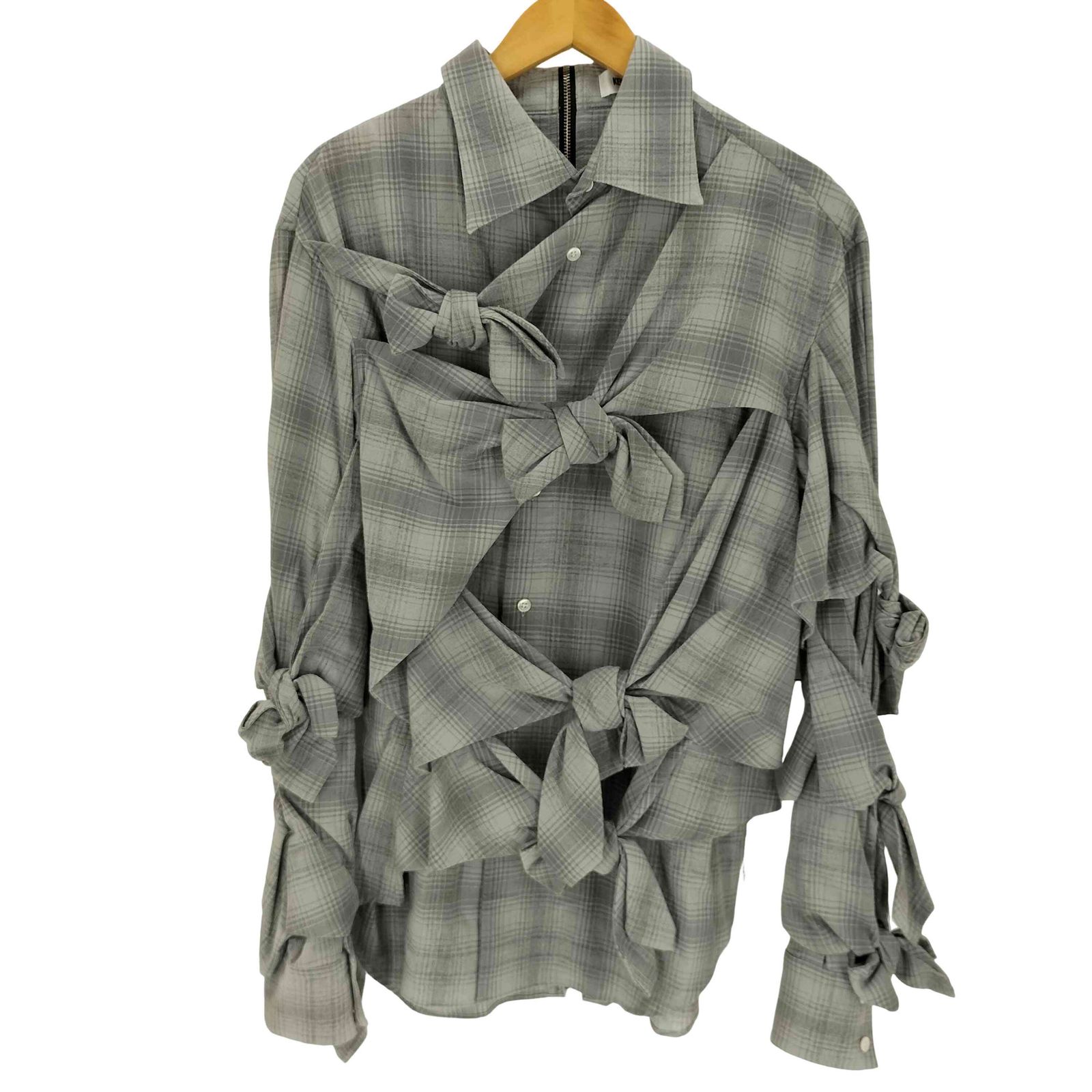 ケイスケヨシダ KEISUKE YOSHIDA 21SS Checked Ribbon Shirt ケイスケヨシダ KEISUKE YOSHIDA 21SS Checked Ribbon Shirt