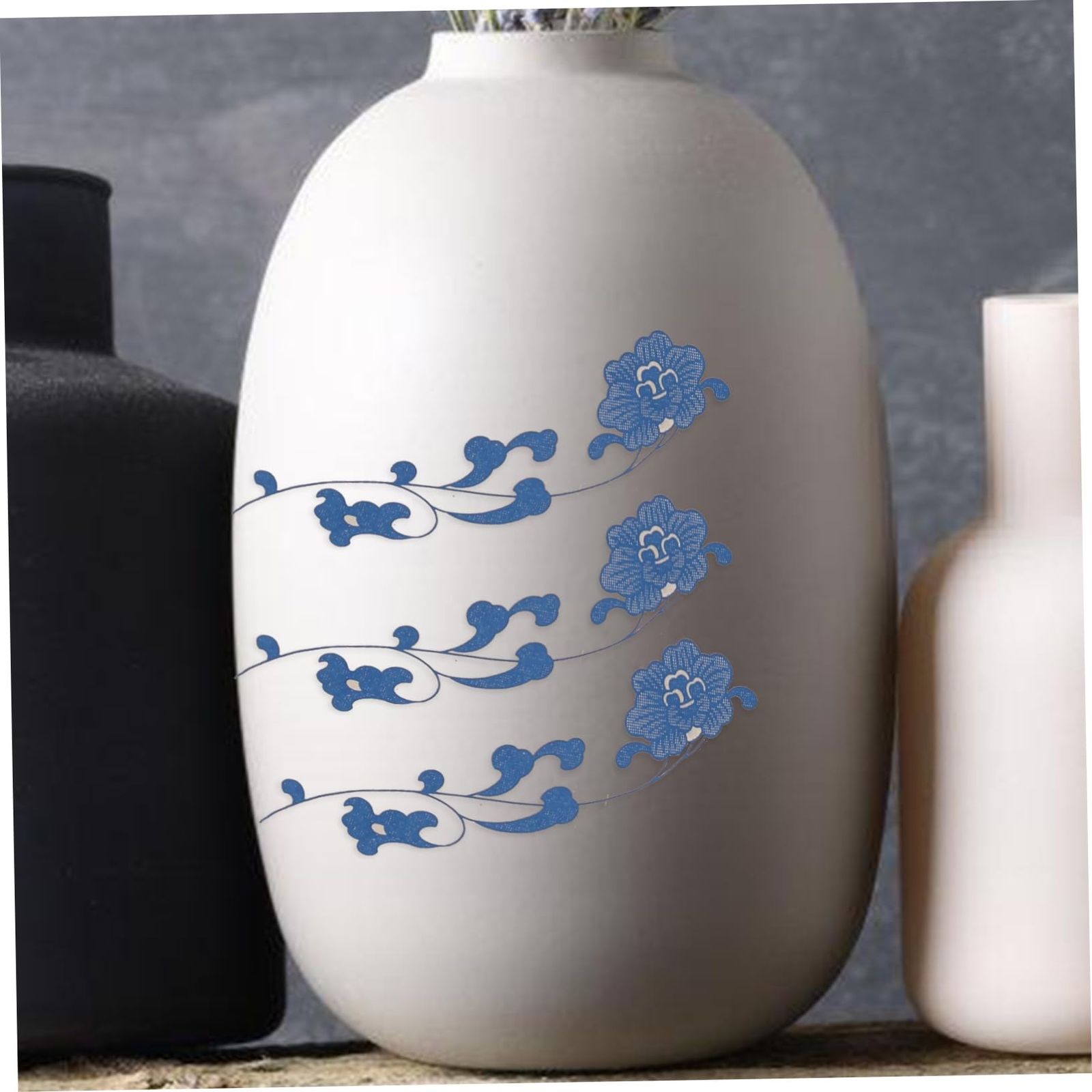 新品 ibasenice 磁器 転写シート 陶芸 釉下花紙 セラミック 4セット 花