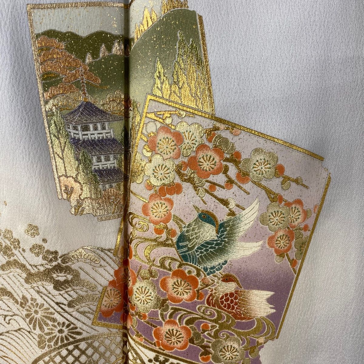 美品】色留袖・長襦袢セット 肩身丈 約 157cm 裄 約 66cm 正絹
