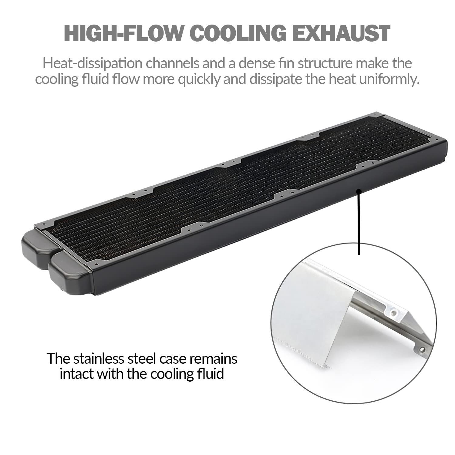 在庫セール 480mm コンピューターラジエーターCPUヒートシンク用銅水冷クーラー-液体熱交換器デュアルG1|4ポート Dracaena CHRISTIANNAURATH_COM_BR