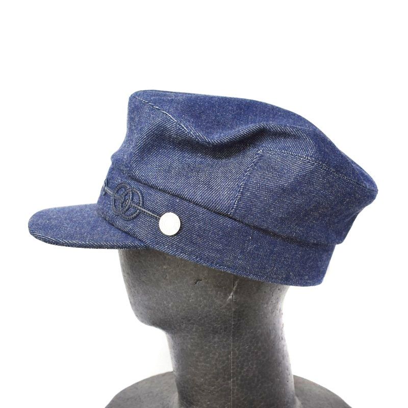 エルメス HERMES Cabourg Cliquetis cap キャスケット キャップ 帽子 デニム 57 インディゴ 紺 ネイビー