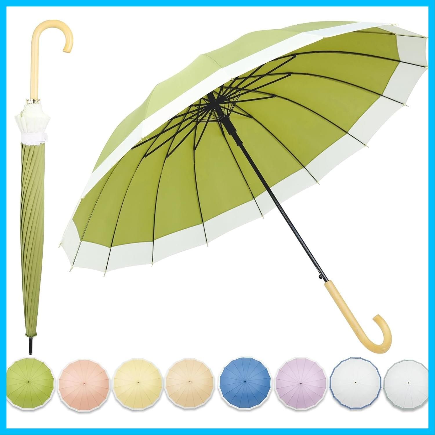 メンズ 大きい 16本骨 傘 親骨60 cm 雨傘 日傘 おしゃれ ワンタッチ 晴雨兼用 長傘 遮光遮熱 紫高強度ガラス繊維 レディース 台風対応 自動開 MasterUmbrella 梅雨対策