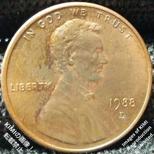 #古銭　#1セント　1 Cent Lincoln 1Penny 1988