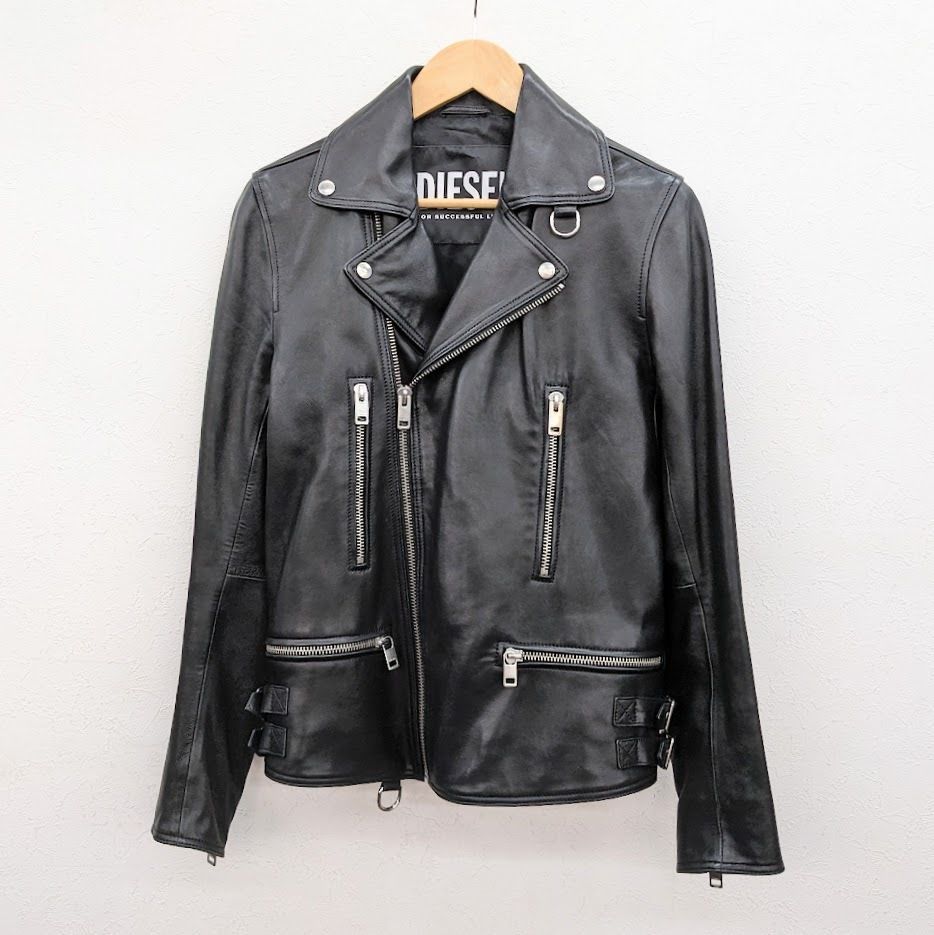 美品 DIESEL ディーゼル レザー ライダースジャケット L-GOTIV GIACCA