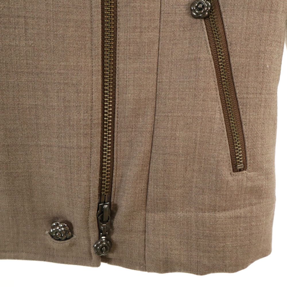 René - 古着 未使用 Rene ルネ 19AW 日本製 ウールブレンド ダブルライダースジャケット 36 ベージュ レディース 未使用 Rene ルネ 19AW 日本製 ウールブレンド ダブルライダース