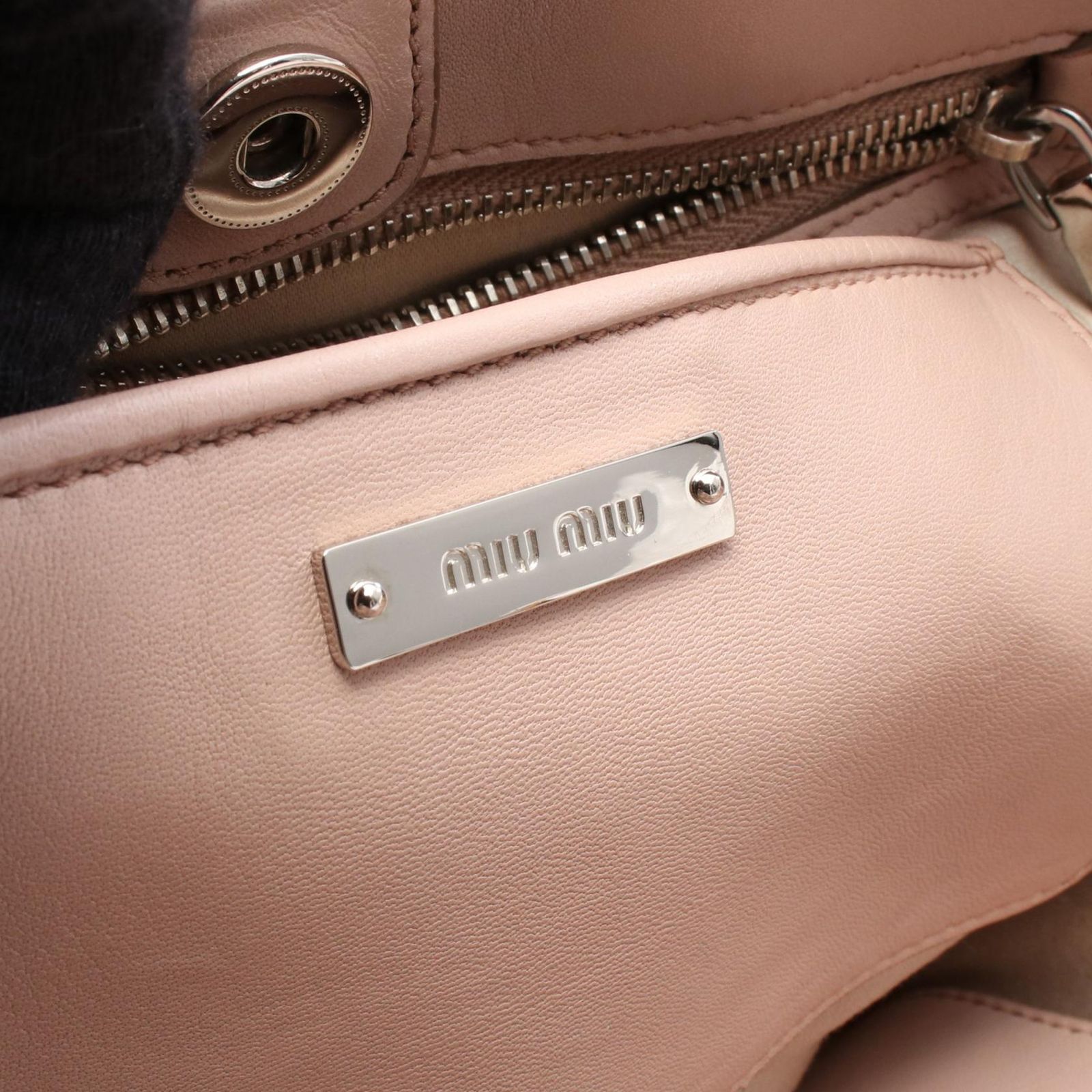 ミュウ ミュウ Miu Miu ハンドバッグ ナッパ クリスタル マテラッセ