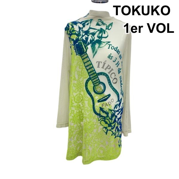 レディース TOKUKO 1er VOL 長袖チュニック フラワー サークル 緑