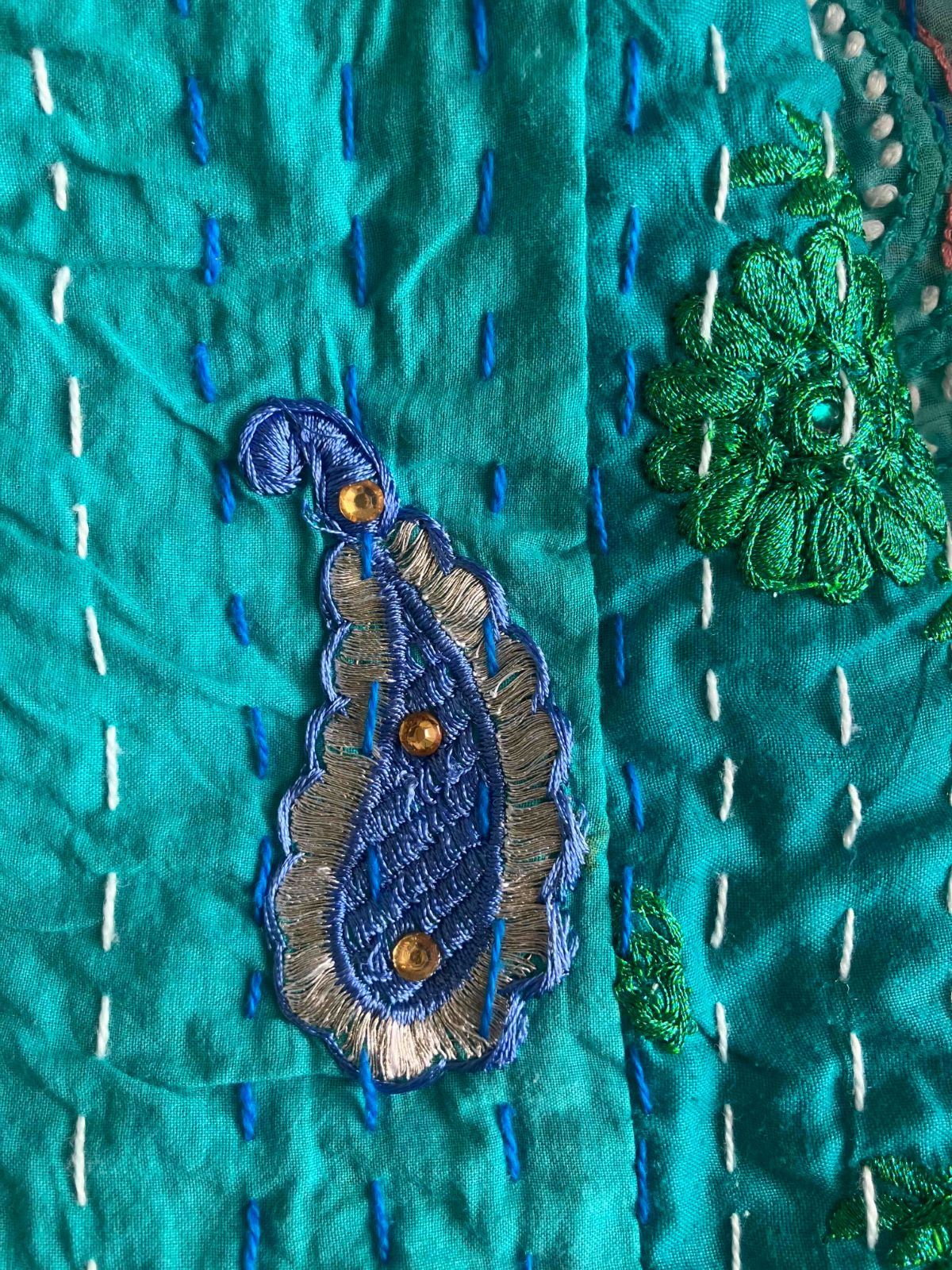 カンタキルト マルチカバー サリーパッチワーク #16 BLUE - メルカリ